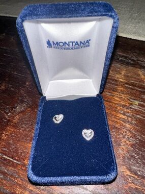 Montana Silversmiths Heart Stud Earrings in Silver